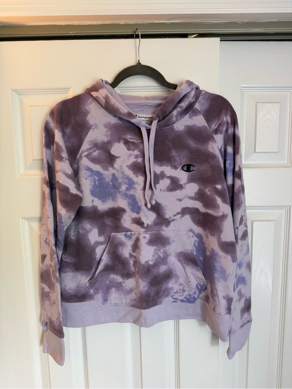 Champion Purple Lavender Tie-Dye Cowlneck Hoodie Sweater